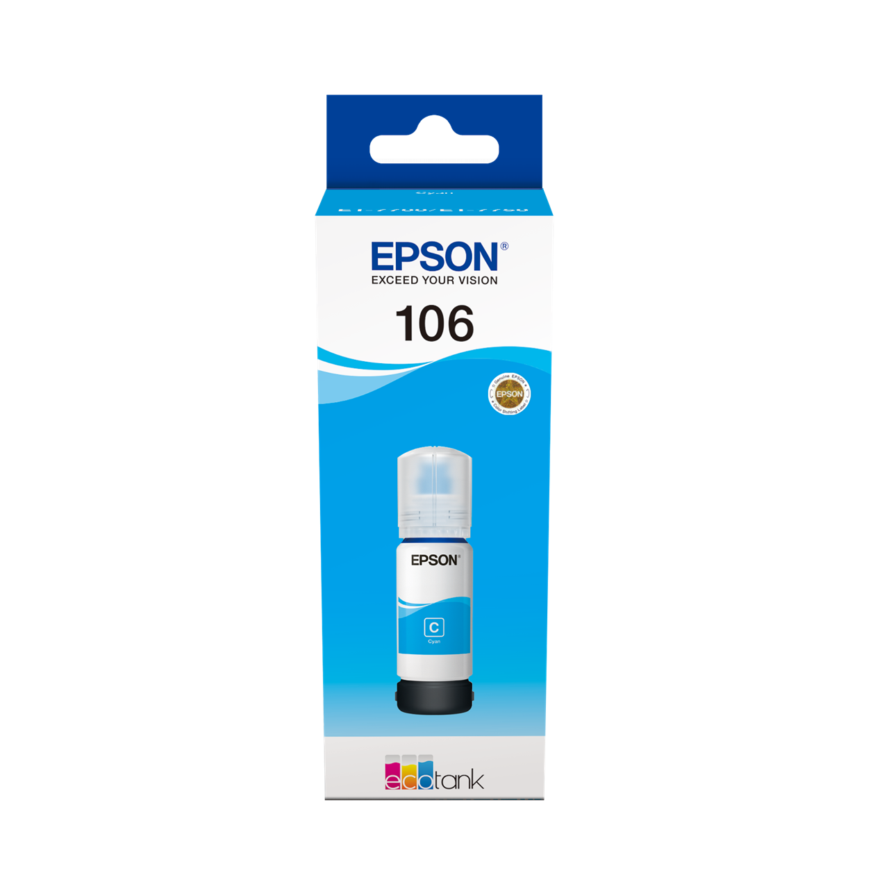 Picture of 106 EcoTank Cyan ink bottle