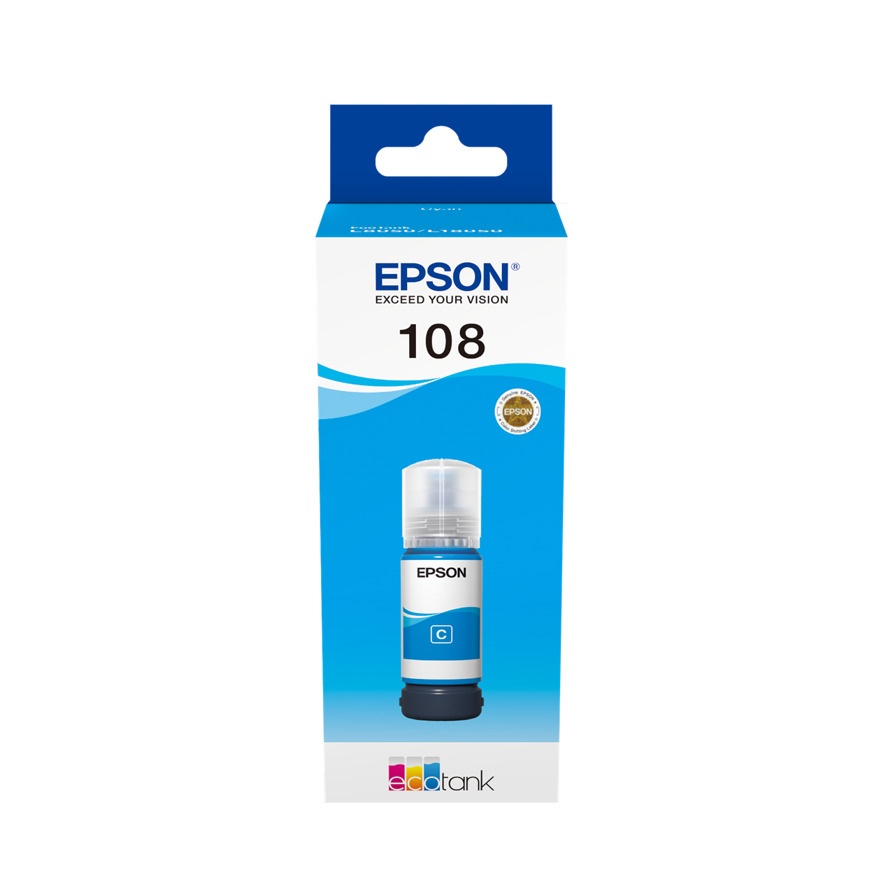 Picture of 108 EcoTank Cyan ink bottle