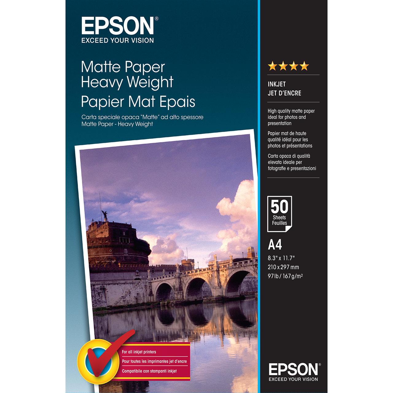 Picture of Matte Paper Heavy Weight, DIN A4, 167g/m{s2}, 50 Sheets